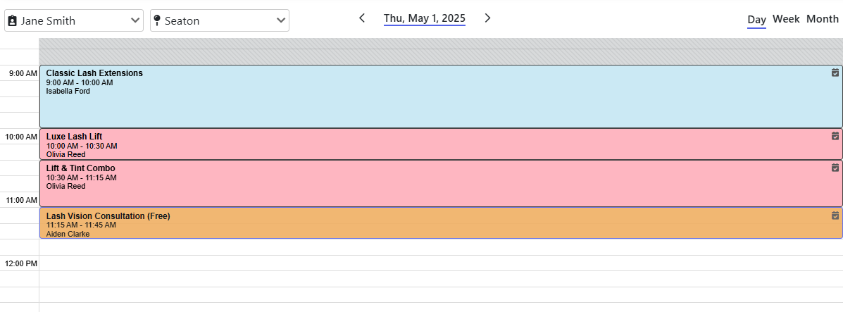 Booking calendar