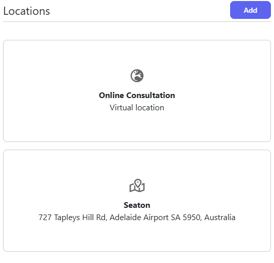 Multiple locations