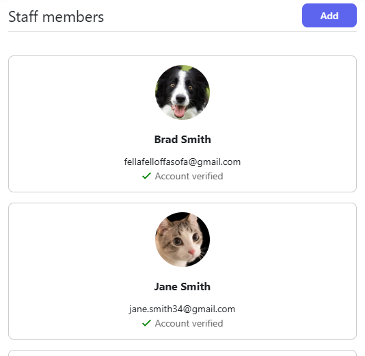 Staff logins